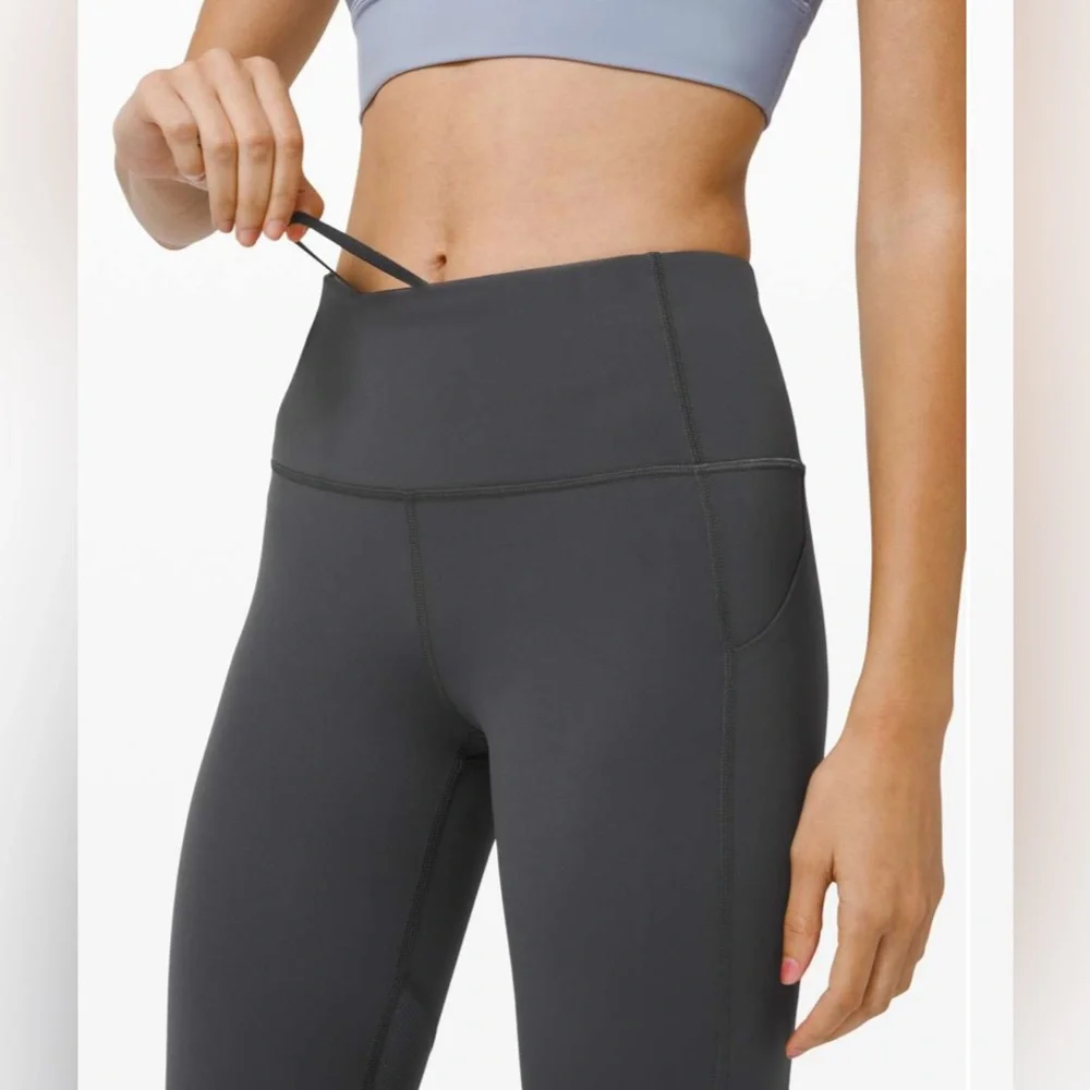 Lululemon Pace Rival High Rise Crop 22” in Graphite Grey Size 12